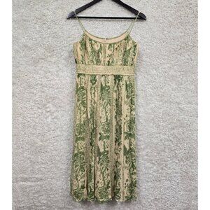 Jones  York Dress Womens Green Size 4 Silk Floral Cottagecore Forest